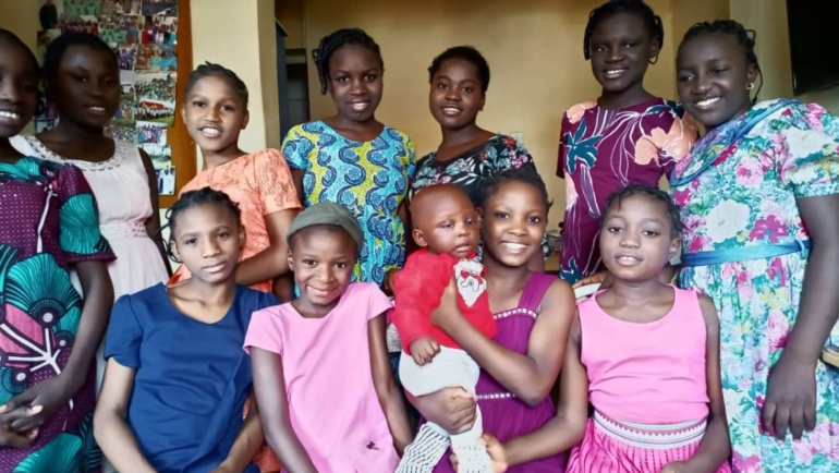 Welcoming the arrival of Baby Destiny, the youngest and only male at Noble Homes Orphanage.